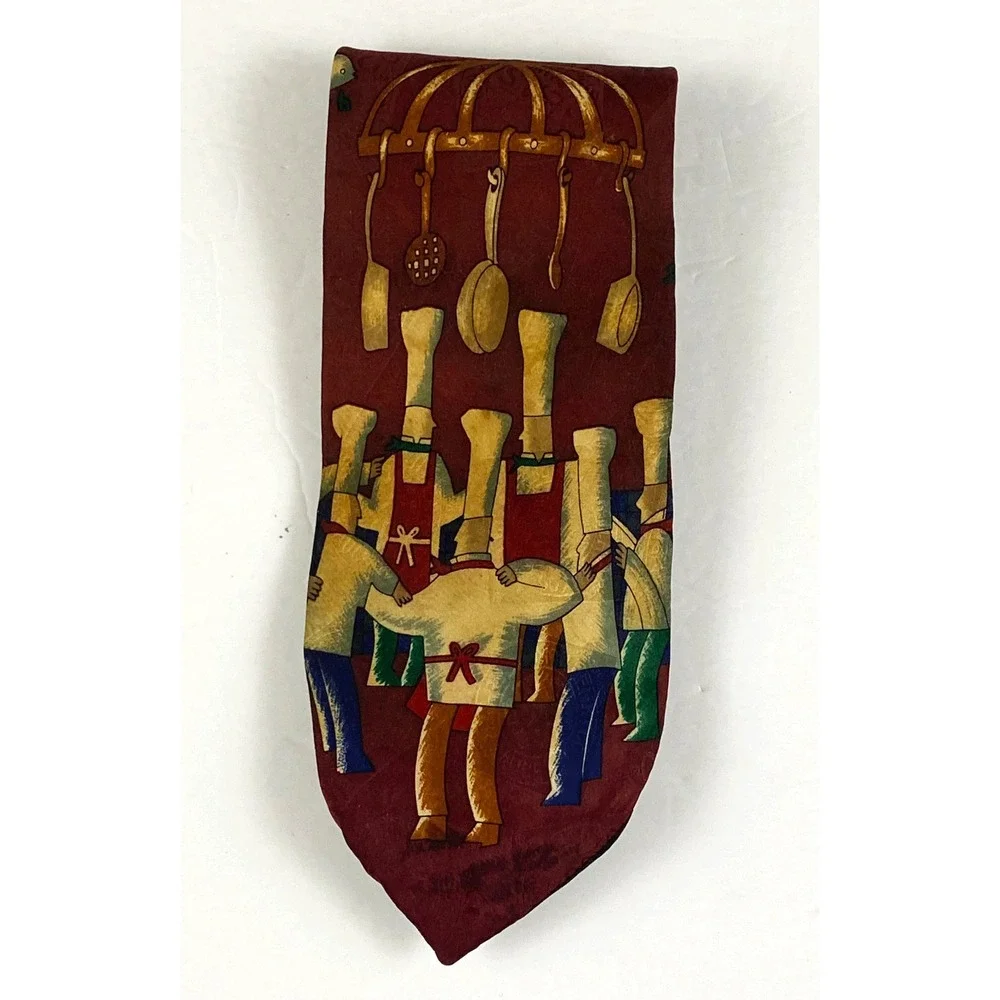 Tabasco Mens Chefs Kitchen Fish Neck Tie Licensed Peppers Wine Food Silk Necktie